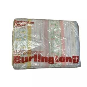 VTG Burlington House “Silk Ribbons” No-Iron Percale Twin Flat Sheet NEW PACKAGE